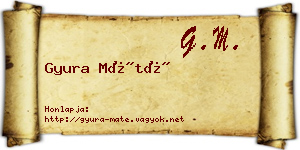 Gyura Máté névjegykártya